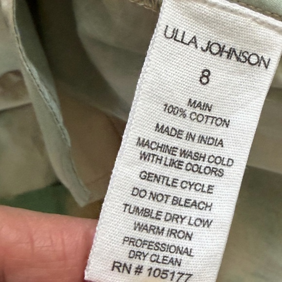 Ulla Johnson Valentina midi-length sundress 100% cotton shibori-inspired W/ belt - Picture 12 of 15